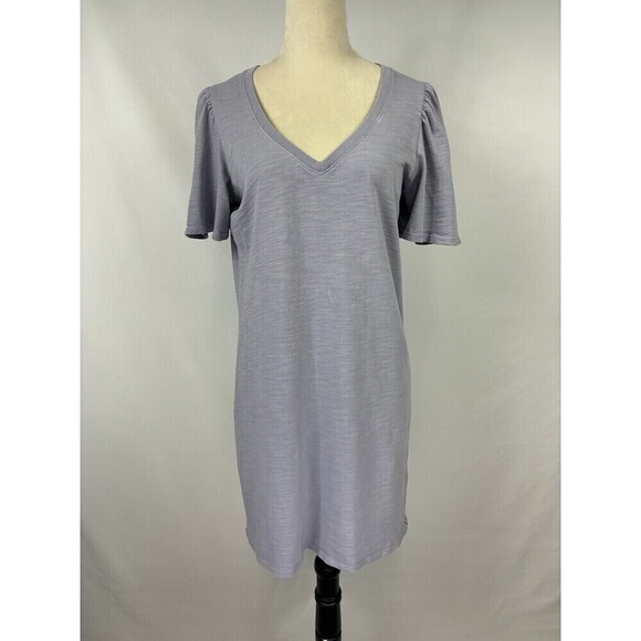 Nation LTD Mallory Flutter Sleeve T-Shirt Dress Light Purple Medium V-neck - Picture 3 of 12